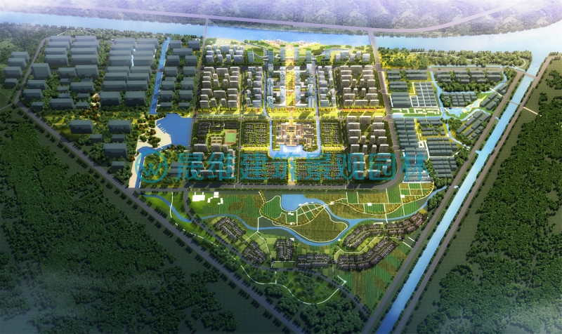 菏泽万福河效果图设计